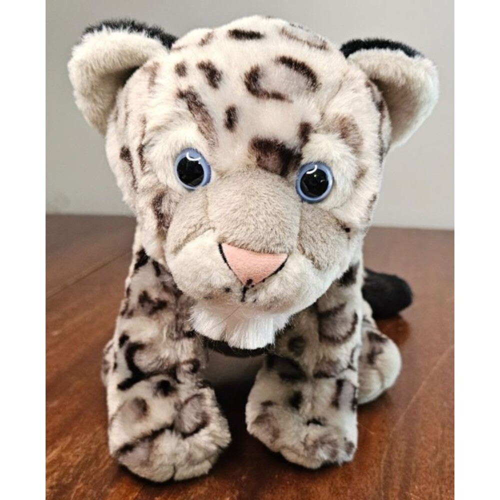 Wild Republic Baby Snow Leopard White Spotted Cub Plush Stuffed Animal Toy 11"